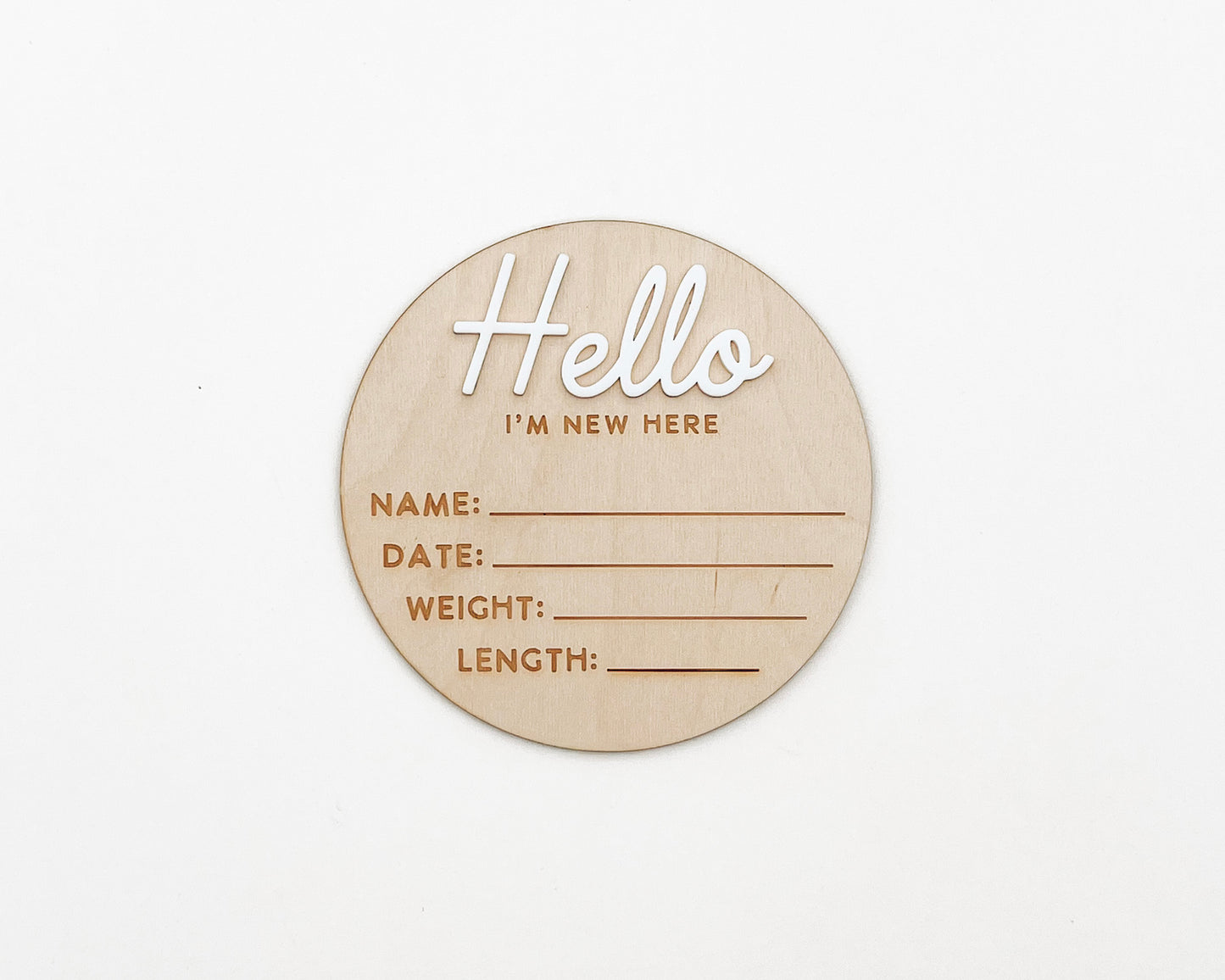 HELLO I'M NEW HERE BIRTH ANNOUNCEMENT SIGN