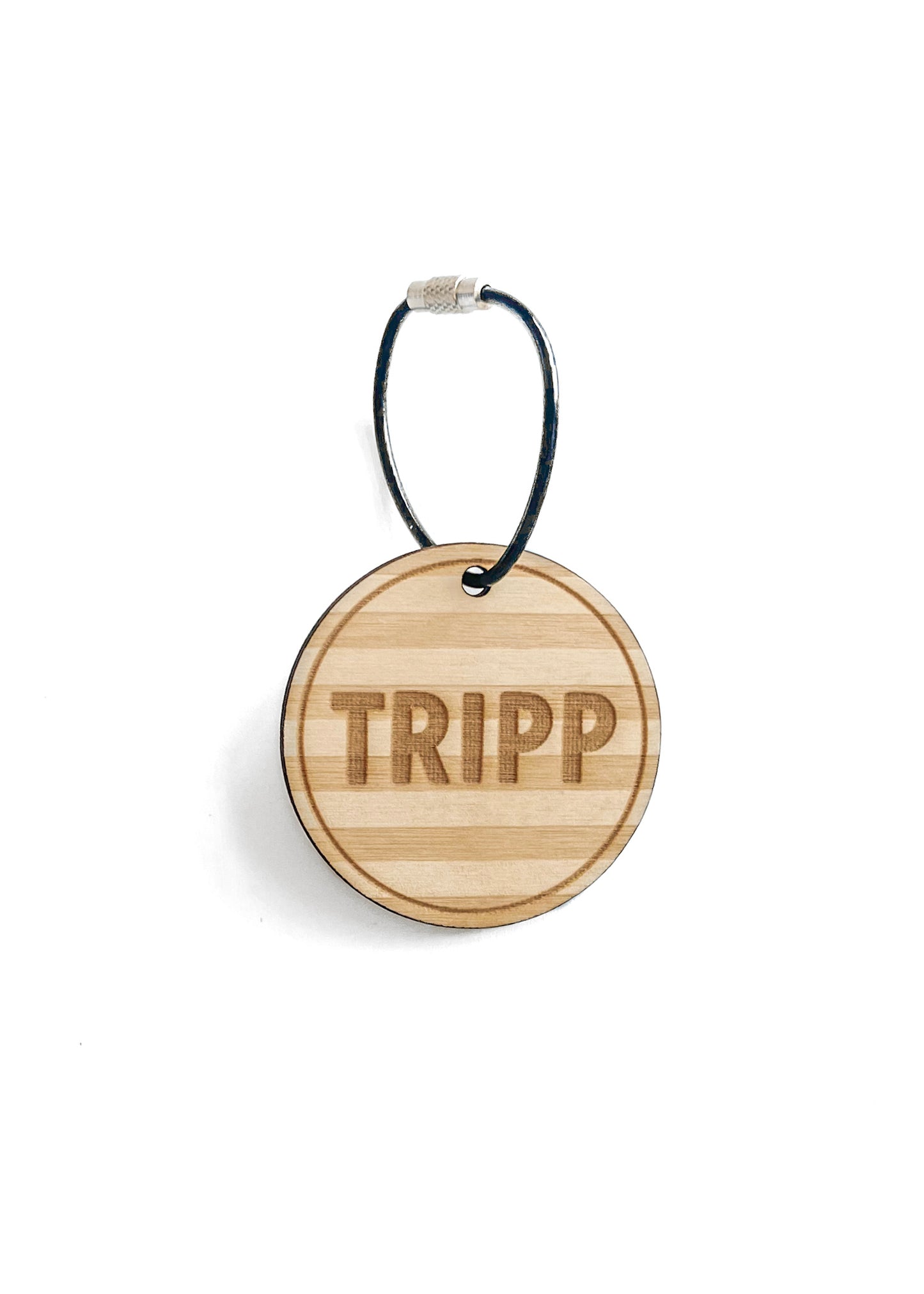 Circle Lines Name Keychain