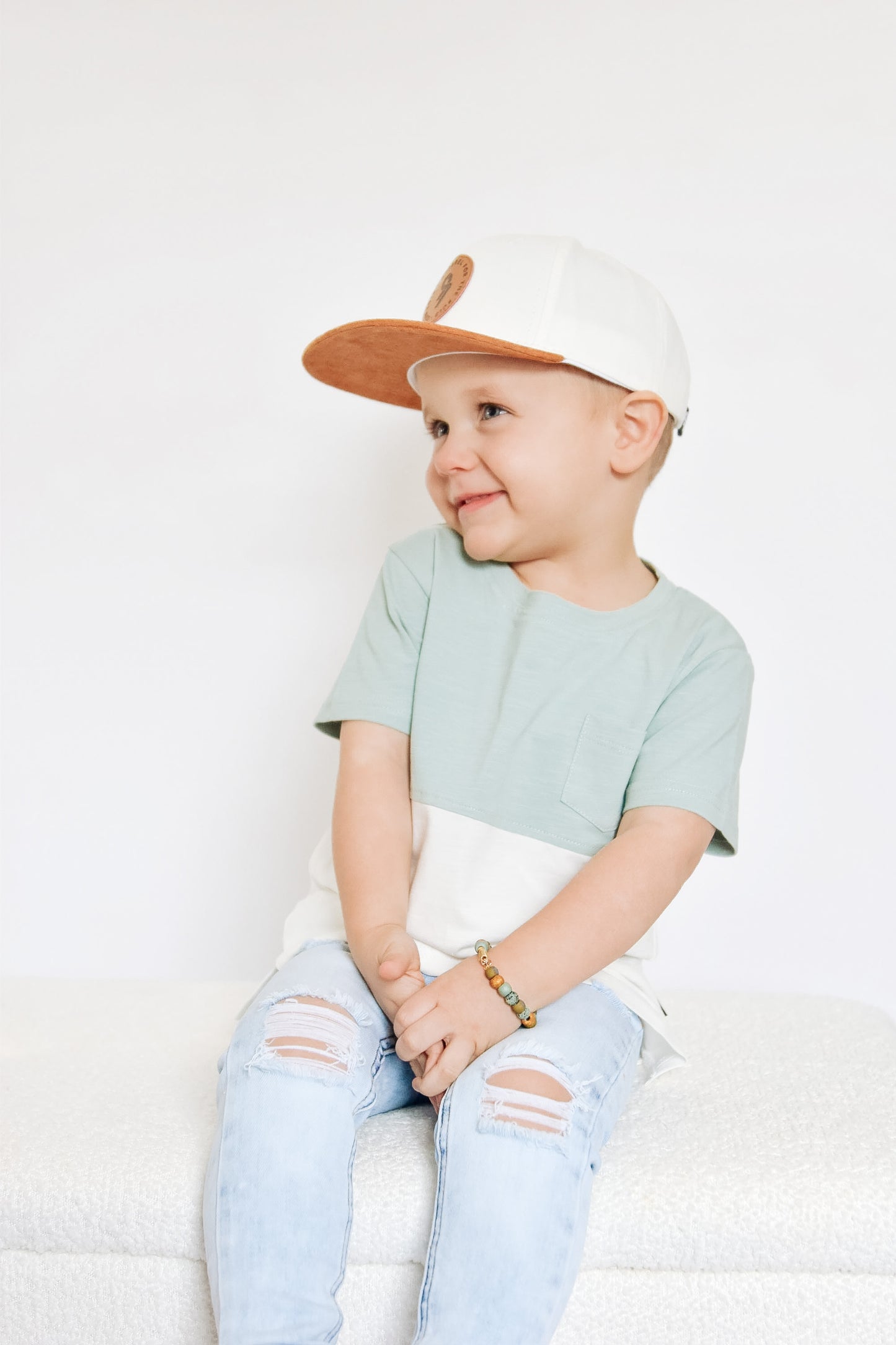 COLOR BLOCK TEE - SEA