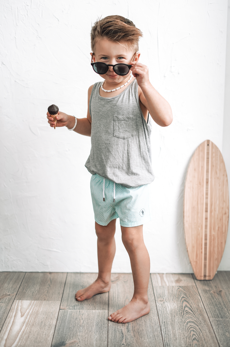 SWIM SHORTS - BLUE CORAL