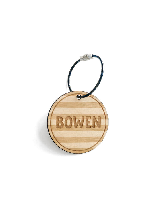 Circle Lines Name Keychain