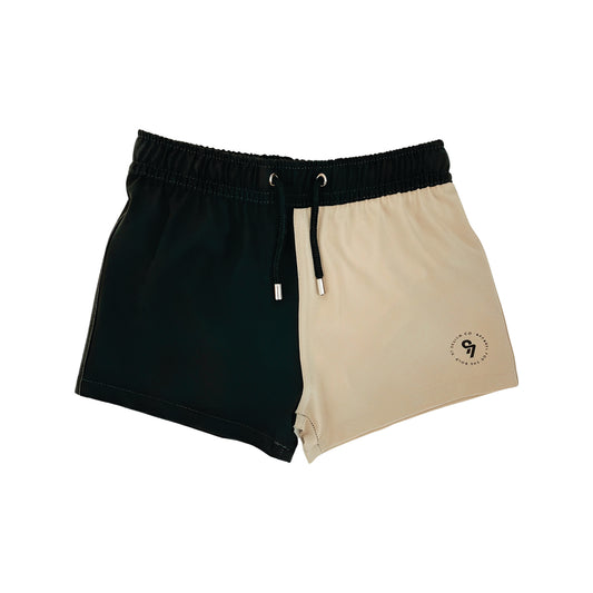 SWIM SHORTS - BLACK COLOR BLOCK